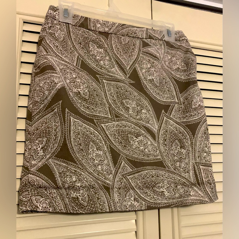 Banana Republic Paisley Tan And White Pencil Skirt Women’s Size 2